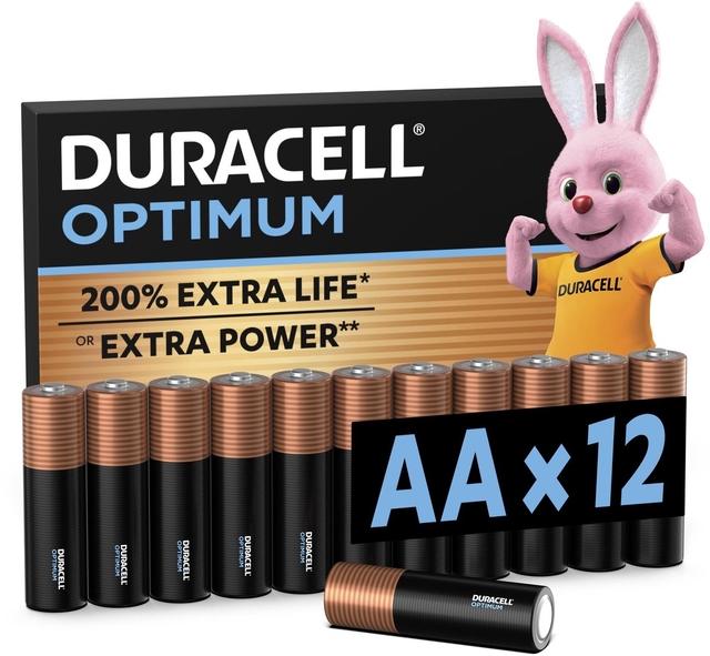 Batterij Duracell Optimum 12x AA