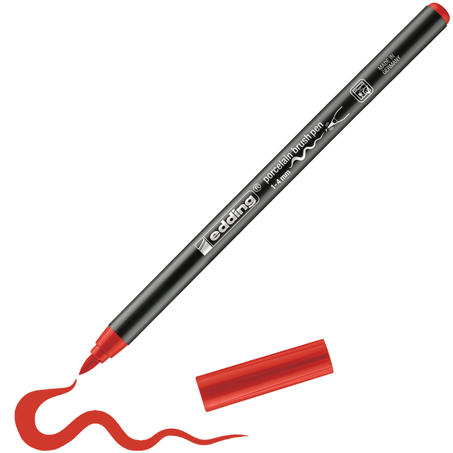Brushpen edding 4200 porselein rood