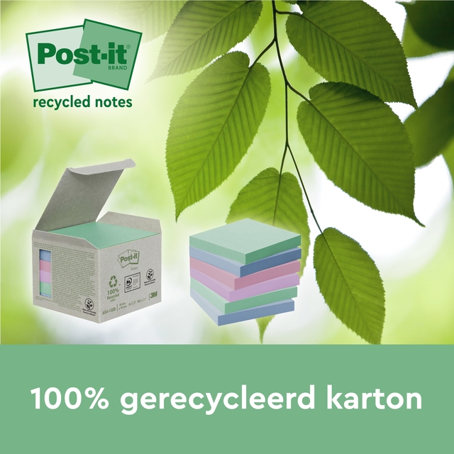 Memoblok 3M Post-it 622 RSS3COL 47.6x47.6mm assorti kleur 3 stuks