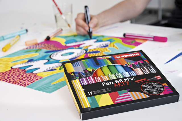 Viltstift STABILO Pen 68 Max Arty assorti etui à 24 stuks