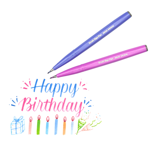 Brushpen Pentel Sign SES15C pastel assorti 12 stuks