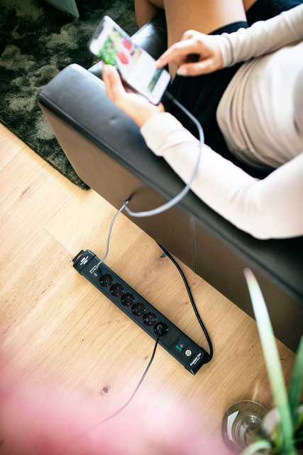 Stekkerdoos Brennenstuhl Premium 6vdig incl 2 USB 3 meter zwart
