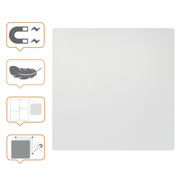 Whiteboard Nobo frameloos modulair 45x45cm