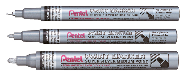 viltstift Pentel MFP10 rond 0.7mm zilver