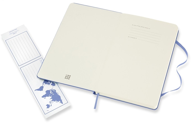 Notitieboek Moleskine large 130x210mm blanco hard cover hydrangea blue