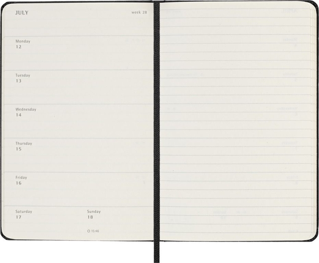 Agenda 2027 Moleskine 18M Planner Weekly 7dagen/1pagina pocket hc black