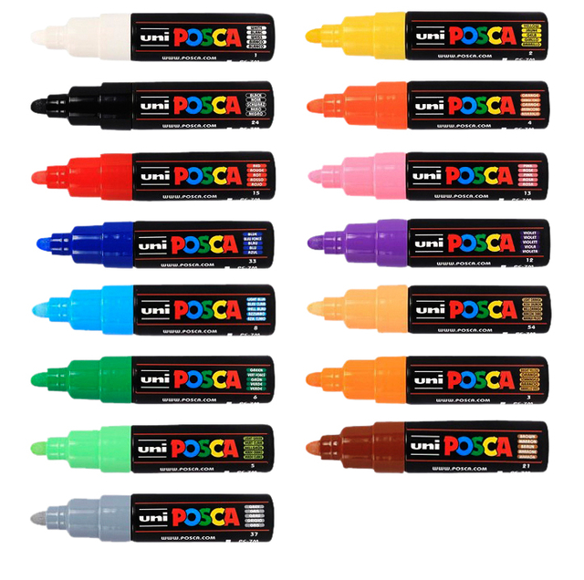 Paintmarker Uni POSCA PC7M breed lichtgroen