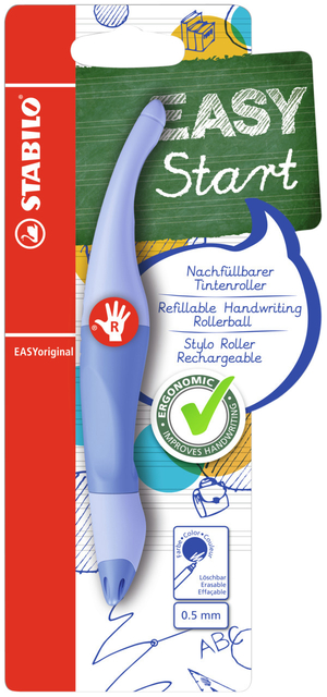 Rollerpen STABILO Easyoriginal  rechts M pastel luchtig blauw blister