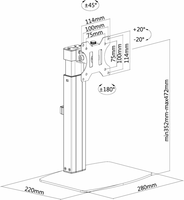 Monitorstandaard Neomounts D865 10-32" zwart