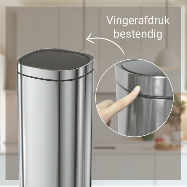 Afvalbak Desq Touch 50 liter RVS zilver