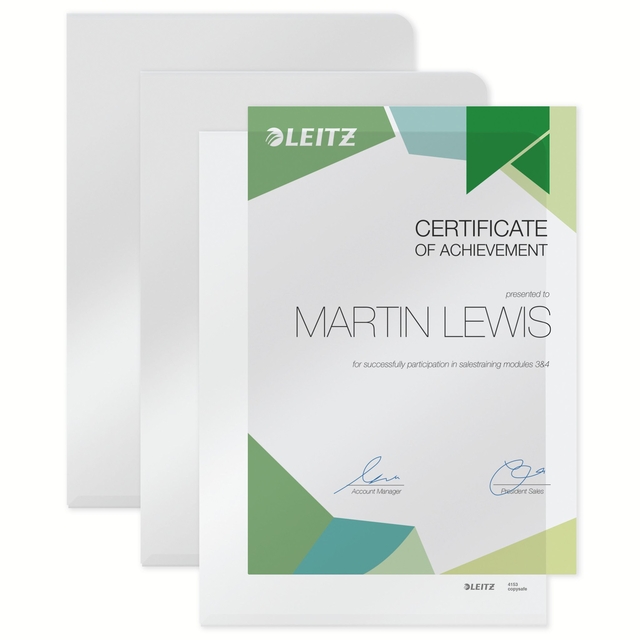 Insteekmap L-model Leitz Premium copy safe 0.15mm PVC A4 transparant 100 stuks
