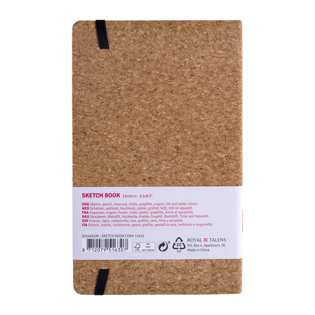 Schetsboek Talens Art Creation 80 witte vellen 140gr 130x210mm kurk
