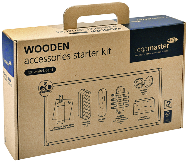 Whiteboard accessoire starter kit Legamaster WOODEN 17 stuks