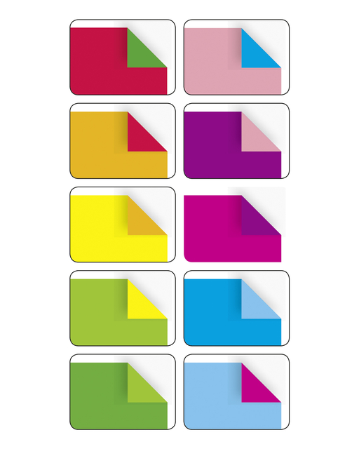 Vouwblaadjes Folia 80gr 15x15cm 50 vel 2-zijdig 10 duo kleuren