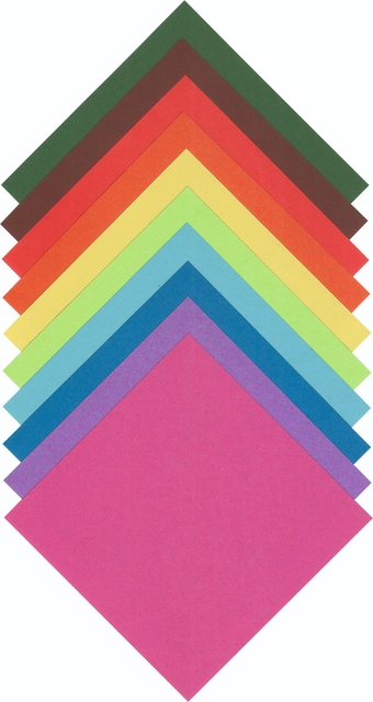 Origami papier Folia 70gr 15x15cm 100 vel assorti kleuren