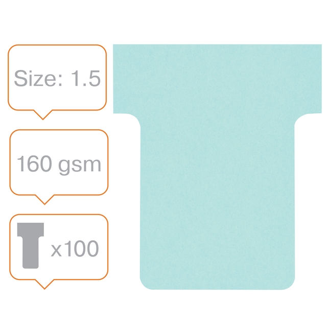 T-kaart Nobo nr 1.5 36mm blauw 100 stuks