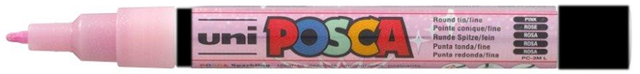 Paintmarker Uni POSCA PC3M fijn glitter roze