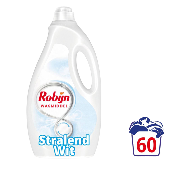 Wasmiddel Robijn vloeibaar 3L stralend wit 60 scoops
