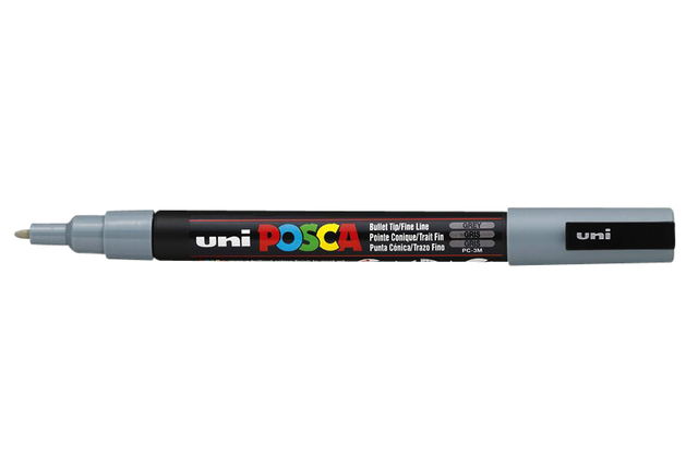 Paintmarker Uni POSCA PC3M fijn grijs