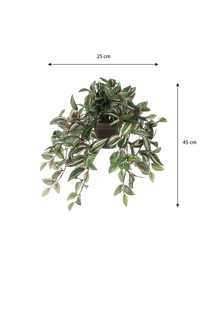 Kunstplant Mica Tradescantia hangend groen Ø25 45cm