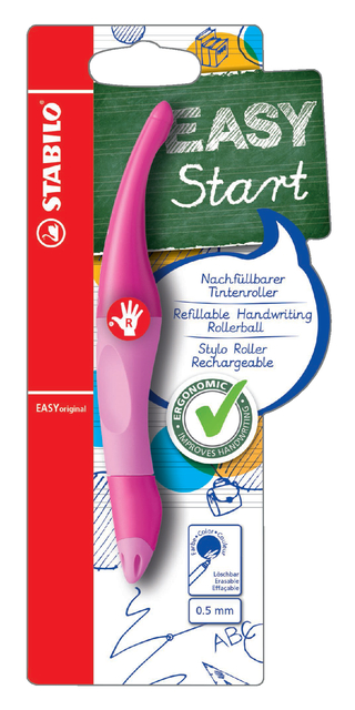 Rollerpen STABILO Easyoriginal rechtshandig roze/lichtroze blister
