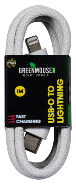 Kabel Green Mouse USB-C to Lightning data Woven 1m
