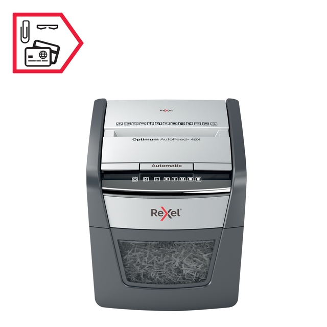 Papiervernietiger Rexel Optimum Auto+ 45X snippers 4x28mm