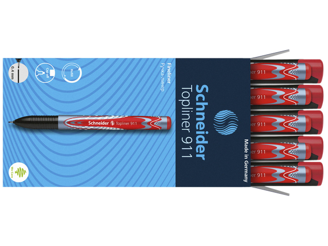Fineliner Schneider Topliner 911 0.4mm rood
