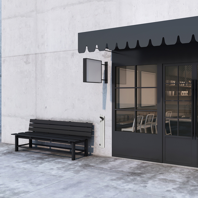 Asbak BRASQ wand AT200 RVS