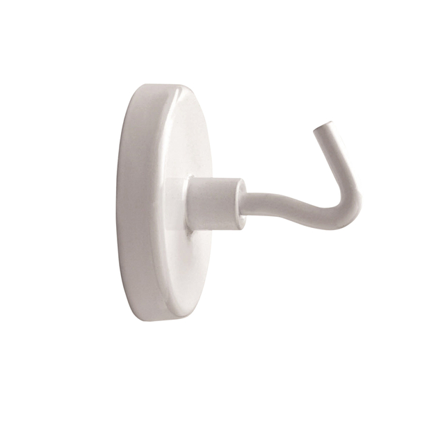 Magneet met haak MAUL 36mm trekkracht 6kg wit 5 stuks