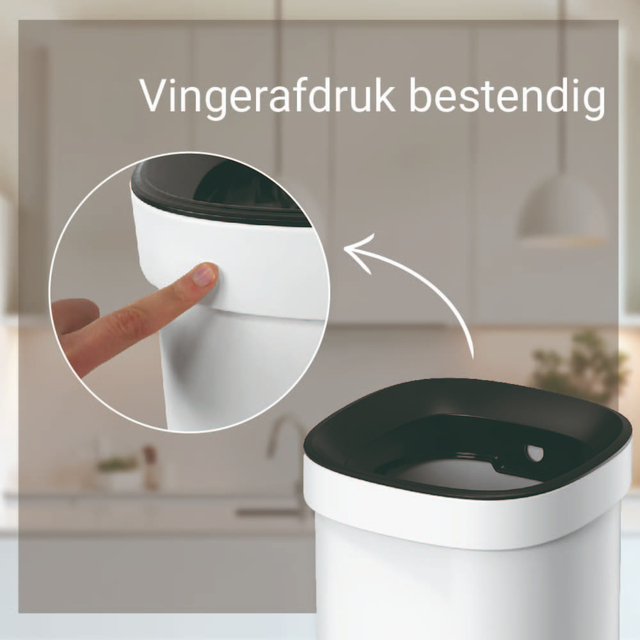 Afvalbak Desq open inworp 20 liter metaal wit