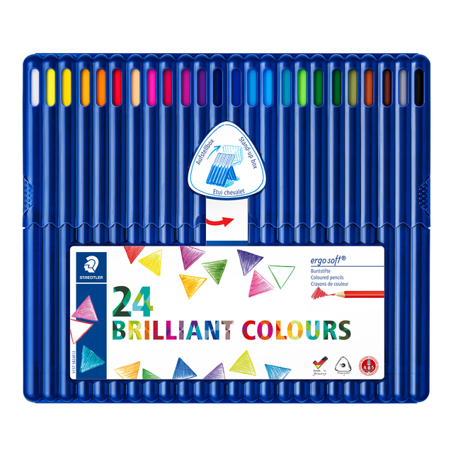 Kleurpotloden Staedtler Ergosoft driekantig 24stuks assorti