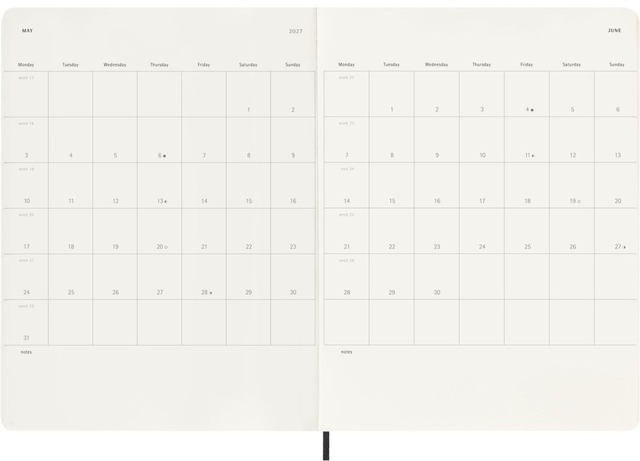 Agenda 2027 Moleskine 18M Planner Weekly 7dagen/1pagina xl sc black