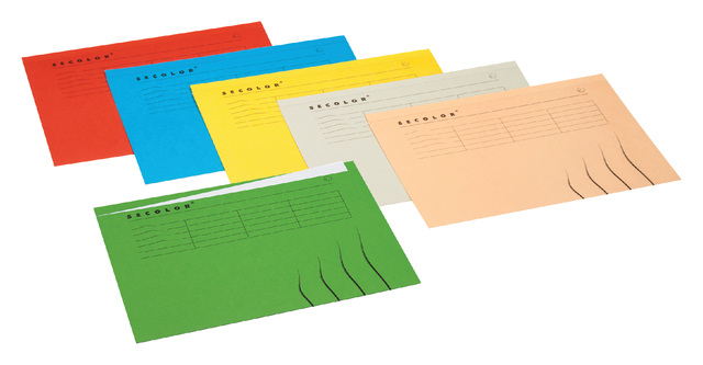 Vouwmap Secolor met tabrand A4 100% gerecycled karton 250gr Rood