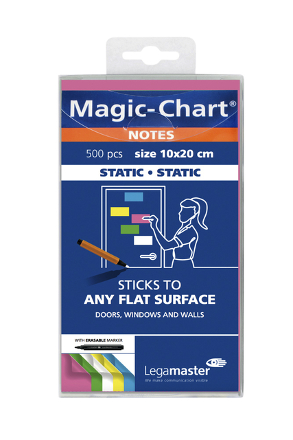 Magic-chart notes Legamaster 10x20cm assorti 500 vel
