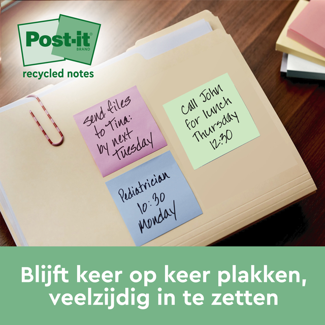 Memoblok 3M Post-it 622 RSS3COL 47.6x47.6mm assorti kleur 3 stuks