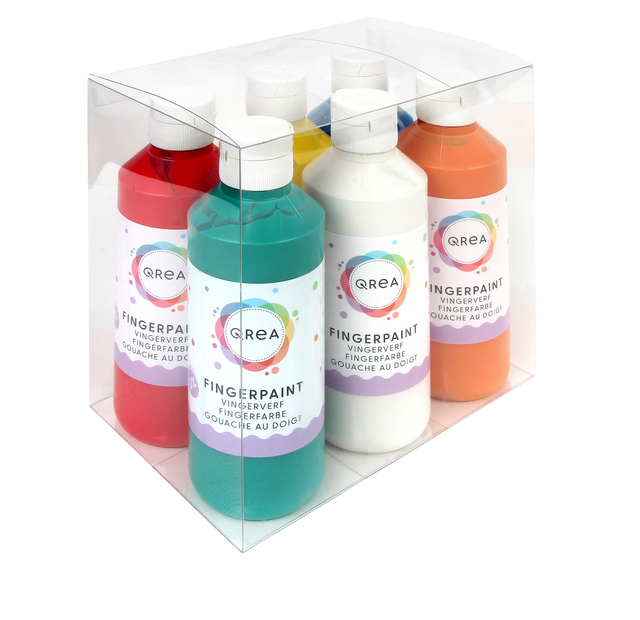 Vingerverf Qrea set à 6 kleuren 250ml