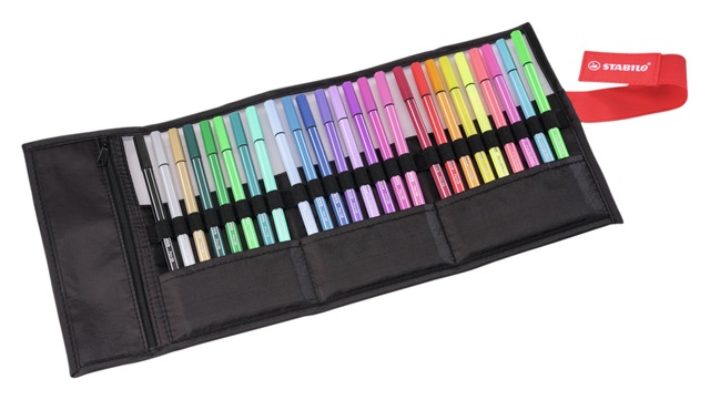 Viltstift STABILO Pen 68/25 Arty roletui medium assorti set à 25 stuks