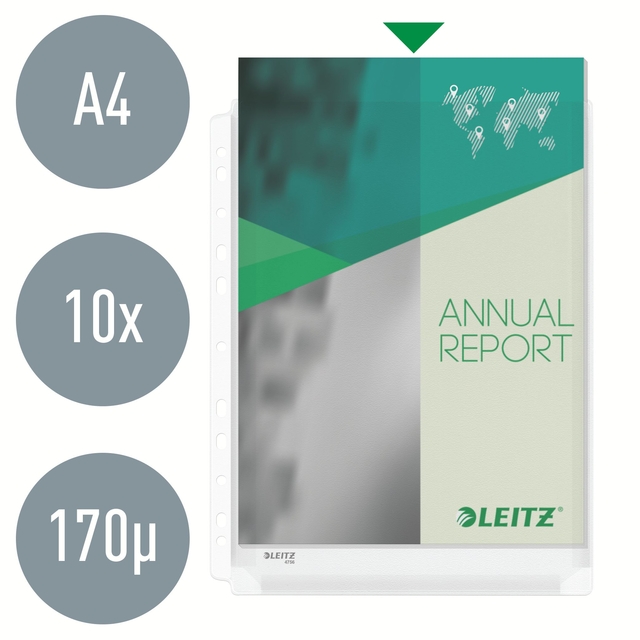 Showtas Leitz Premium copy safe 0.17mm PVC Expansievouw glashelder 10 stuks