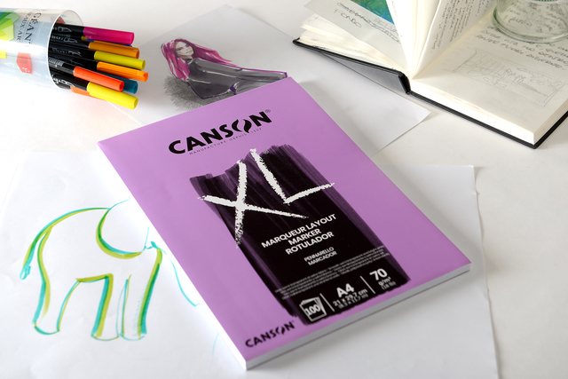 Markerpapier Canson XL Marker 100vel 70gr A4 extra wit
