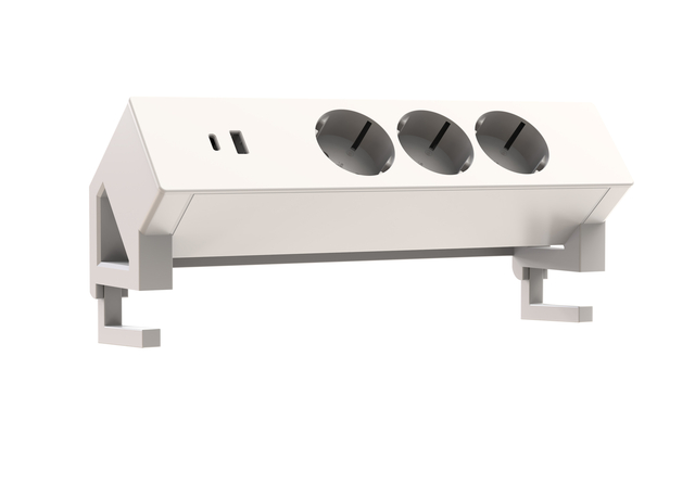 Stekkerdoos Euroseats opbouw 3 voudig USB A+C wit