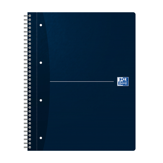 Collegeblok Oxford Office Essentials A4+ lijn 4-gaats 180 pagina's 80gr assorti
