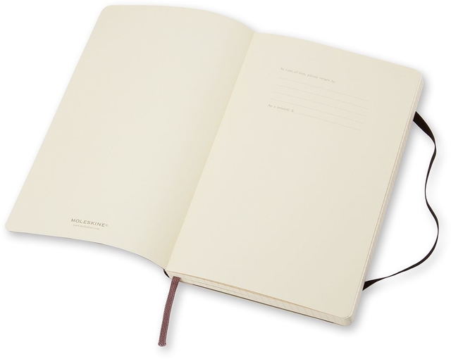 Notitieboek Moleskine large 130x210mm ruit 5x5mm soft cover zwart
