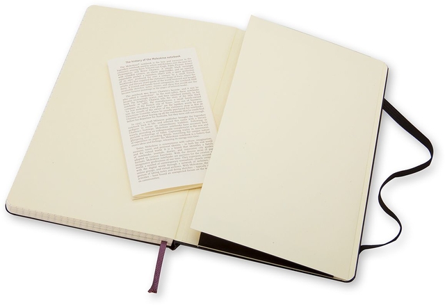 Notitieboek Moleskine large 130x210mm ruit 5x5 hard cover zwart