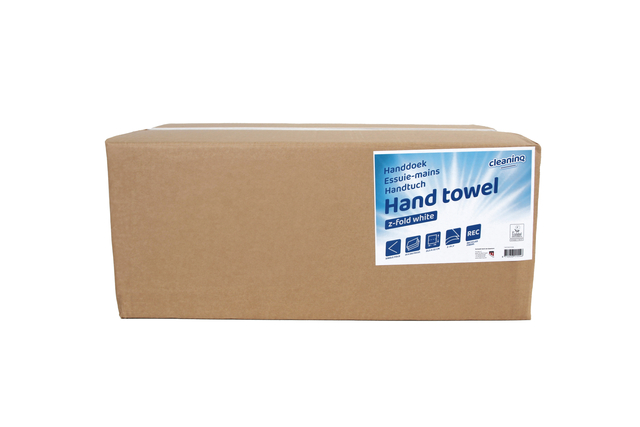 Handdoek Cleaninq H3 z-vouw 2-laags 225x220mm 20x200 vel wit
