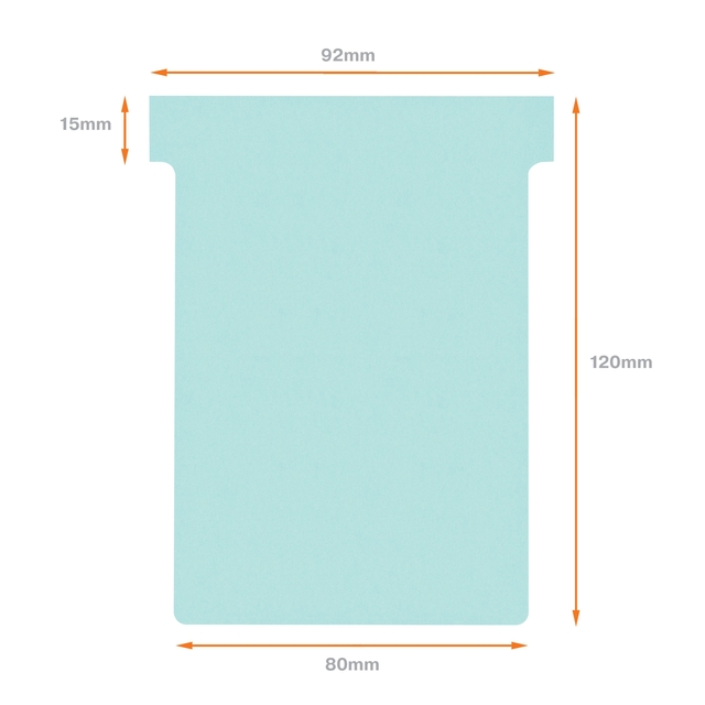 T-kaart Nobo nr.3 80mm blauw 100 stuks