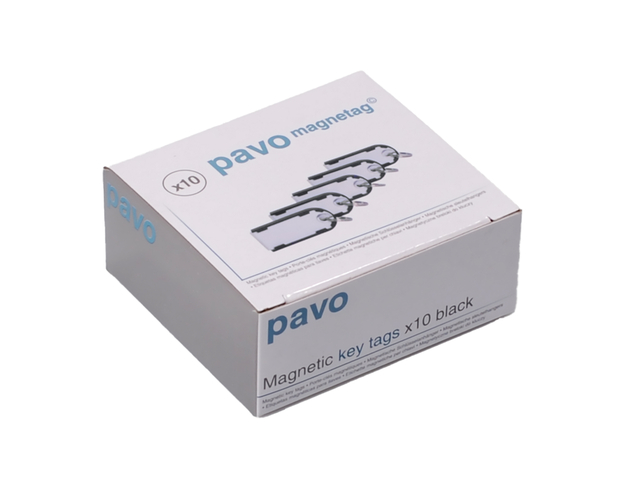 Sleutellabel Pavo Magnettag zwart 10 stuks