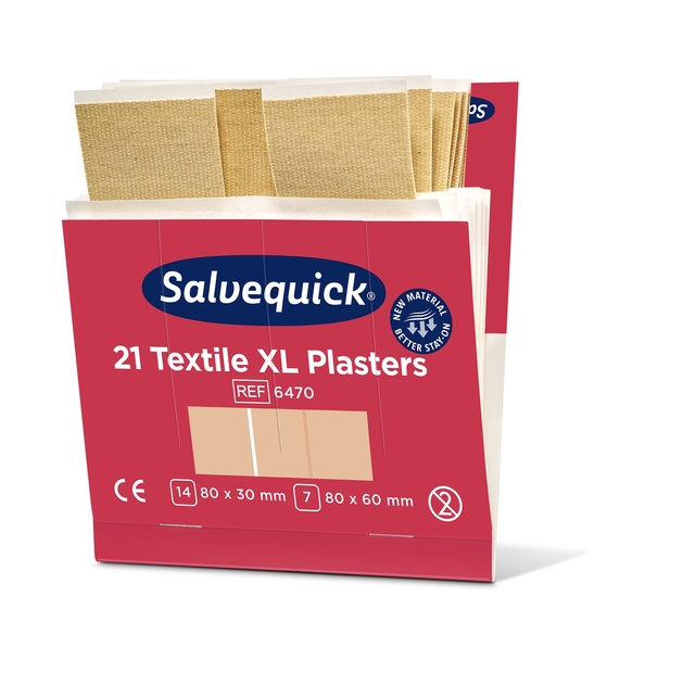 Pleisters Salvequick textiel extra groot 6x 21 stuks