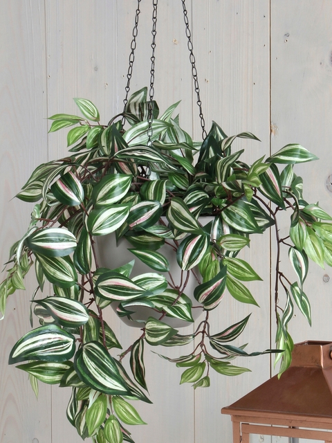 Kunstplant Mica Tradescantia hangend groen Ø25 45cm