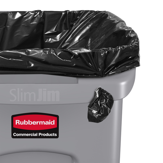 Afvalbak Rubbermaid Slim Jim Vented met luchtsleuven 87 liter grijs
